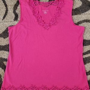 Hot pink lace tank